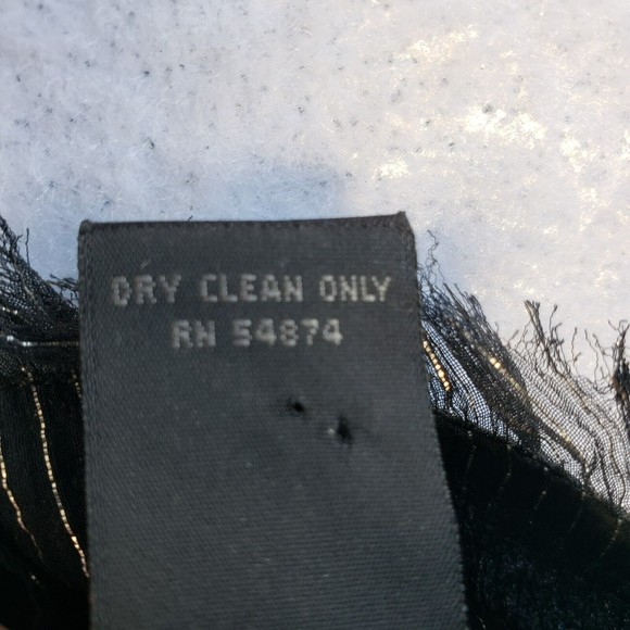 Vintage The Limited Silk Blouse Size M Mock Neck Black Metallic Sheer - Picture 11 of 11